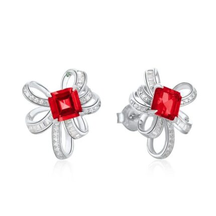 925 Silver Cultured Ruby Earrings E1917991R