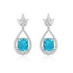 925 Silver Blue Cubic Zirconia Earrings ES2349C1-2