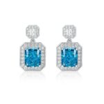 925 Silver Blue Cubic Zirconia Earrings ES2352C1B