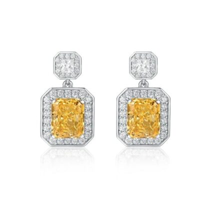 925 Silver Yellow Cubic Zirconia Earrings ES2352C1Y