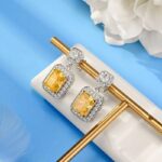 925 Silver Yellow Cubic Zirconia Earrings ES2352C1Y - Image 3