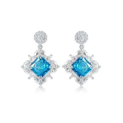 925 Silver Blue Cubic Zirconia Earrings ES2353C1F-2