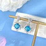 925 Silver Blue Cubic Zirconia Earrings ES2353C1F-2 - Image 2
