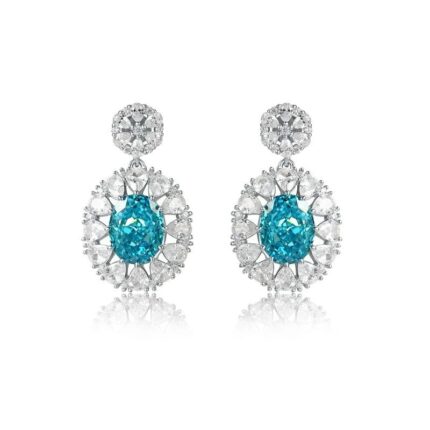 925 Silver Blue Cubic Zirconia Earrings ES2354C1