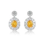 925 Silver Yellow Cubic Zirconia Earrings ES2354C1-2