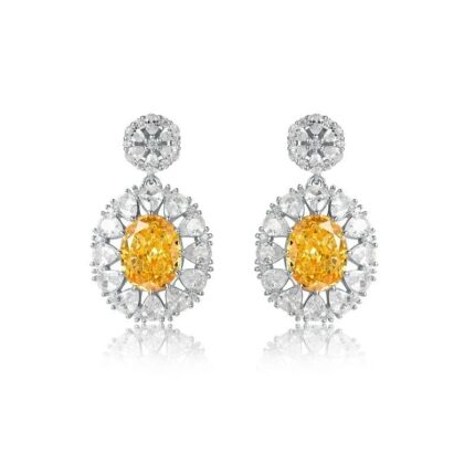 925 Silver Yellow Cubic Zirconia Earrings ES2354C1-2
