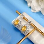 925 Silver Yellow Cubic Zirconia Earrings ES2354C1-2 - Image 3