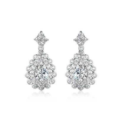925 Silver G Color Cubic Zirconia Earrings - Model E0696
