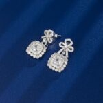 925 Silver Cubic Zirconia G Color Earrings E0698G - Image 2