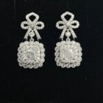 925 Silver Cubic Zirconia G Color Earrings E0698G - Image 3