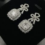 925 Silver Cubic Zirconia G Color Earrings E0698G - Image 4