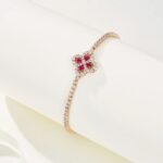 925 Silver Lab-Created Ruby Bracelet - Model L0962 - Image 2