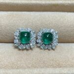925 Silver Lab-Created Emerald Earrings - Model LSP00228WYCEMA - Image 4