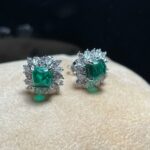 925 Silver Lab-Created Emerald Earrings - Model LSP00228WYCEMA - Image 5