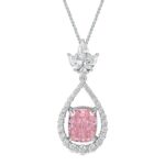 925 Silver Pink Cubic Zirconia Pendant - Model NS0737C1 (Chain Not Included)
