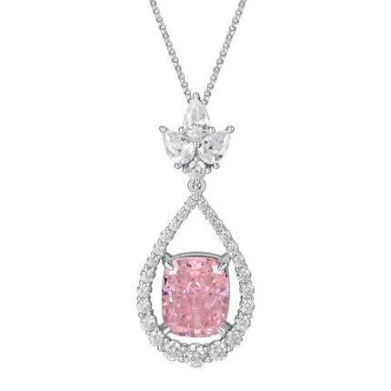 925 Silver Pink Cubic Zirconia Pendant - Model NS0737C1 (Chain Not Included)