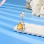 925 Silver Yellow Cubic Zirconia Pendant - Model NS0737C1-3 (Chain Not Included) - Image 2