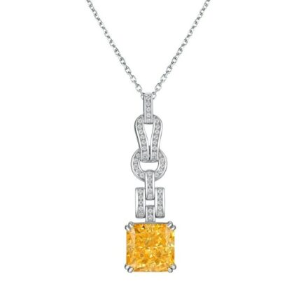925 Silver Yellow Cubic Zirconia Pendant - Model P0603Y (Chain Not Included)