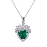 925 Silver Cultured Emerald Necklace P0628