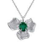 925 Silver Emerald Pendant - Model P0757 (Chain Not Included)