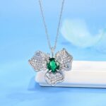 925 Silver Emerald Pendant - Model P0757 (Chain Not Included) - Image 2