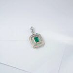 S925 Silver Lab-Created Emerald Necklace - Model P1122 - Image 3