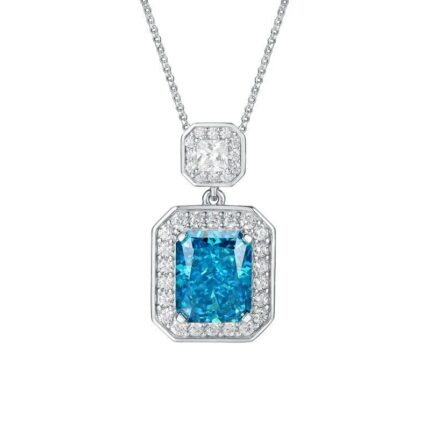 925 Silver Blue Cubic Zirconia Pendant - Model PS1808C1B (Chain Not Included)