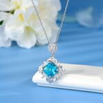 925 Silver Blue Cubic Zirconia Pendant - Model PS1810C1B (Chain Not Included) - Image 2