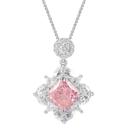 925 Silver Pink Cubic Zirconia Pendant - Model PS1810C1F (Chain Not Included)