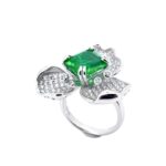 S925 Silver Green Garnet Ring - Model R-112