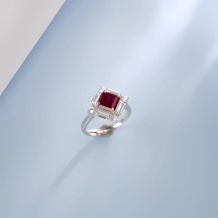 Lab-Created Ruby Ring in 925 Silver - Model R0644R - Image 3