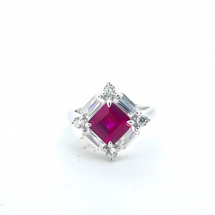 Lab-Created Ruby Ring in 925 Silver - Model R0644R - Image 5