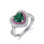 Lab-Created Emerald Ring in 925 Silver - Model R1744