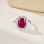 S925 Silver Lab-Created Ruby Ring - Model R1918411R - Image 4