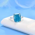 Blue Cubic Zirconia Ring in 925 Silver - Model R5266B - Image 2