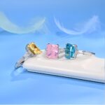 Blue Cubic Zirconia Ring in 925 Silver - Model R5266B - Image 3