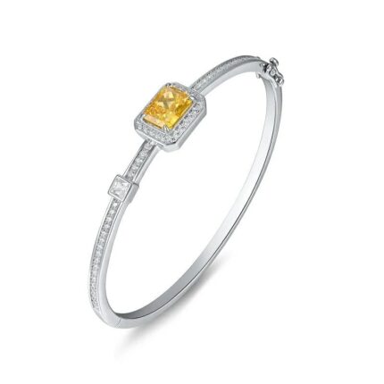925 Silver Yellow Cubic Zirconia Bracelet - Model YWBG0014-2