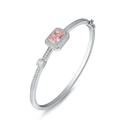 925 Silver Pink Cubic Zirconia Bracelet - Model YWBG0014-4
