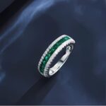S925 Silver Lab-Created Emerald Ring - Model ZHF-R1074 - Image 5