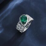 925 Silver Lab-Created Emerald Stacking Ring - Model ZHF-R1328 - Image 4