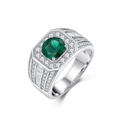 925 Silver Lab-Created Emerald Ring - Model ZHF-R1377L
