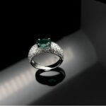 925 Silver Lab-Created Emerald Ring - Model ZHF-R1437 - Image 3