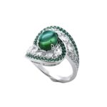 S925 Silver Lab-Created Emerald Ring - Model ZHF-R1485