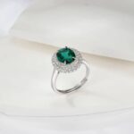 925 Silver Lab-Created Emerald Ring - Model ZHF-R1552 - Image 3