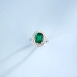 925 Silver Lab-Created Emerald Ring - Model ZHF-R1552 - Image 4