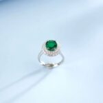 925 Silver Lab-Created Emerald Ring - Model ZHF-R1552 - Image 5