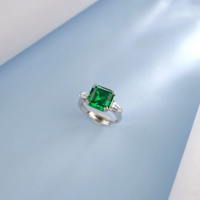 925 Silver Green Garnet Ring - Model ZHF-R1606 - Image 3