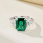 925 Silver Lab-Created Emerald Ring - Model ZHF-R1608 - Image 4