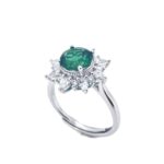 925 Silver Lab-Created Emerald Ring - Model ZHF-R1643 - Image 2