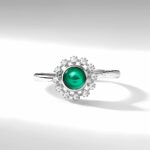 Lab-Created Emerald Ring in 925 Silver - Model ZHF-R2025 - Image 2